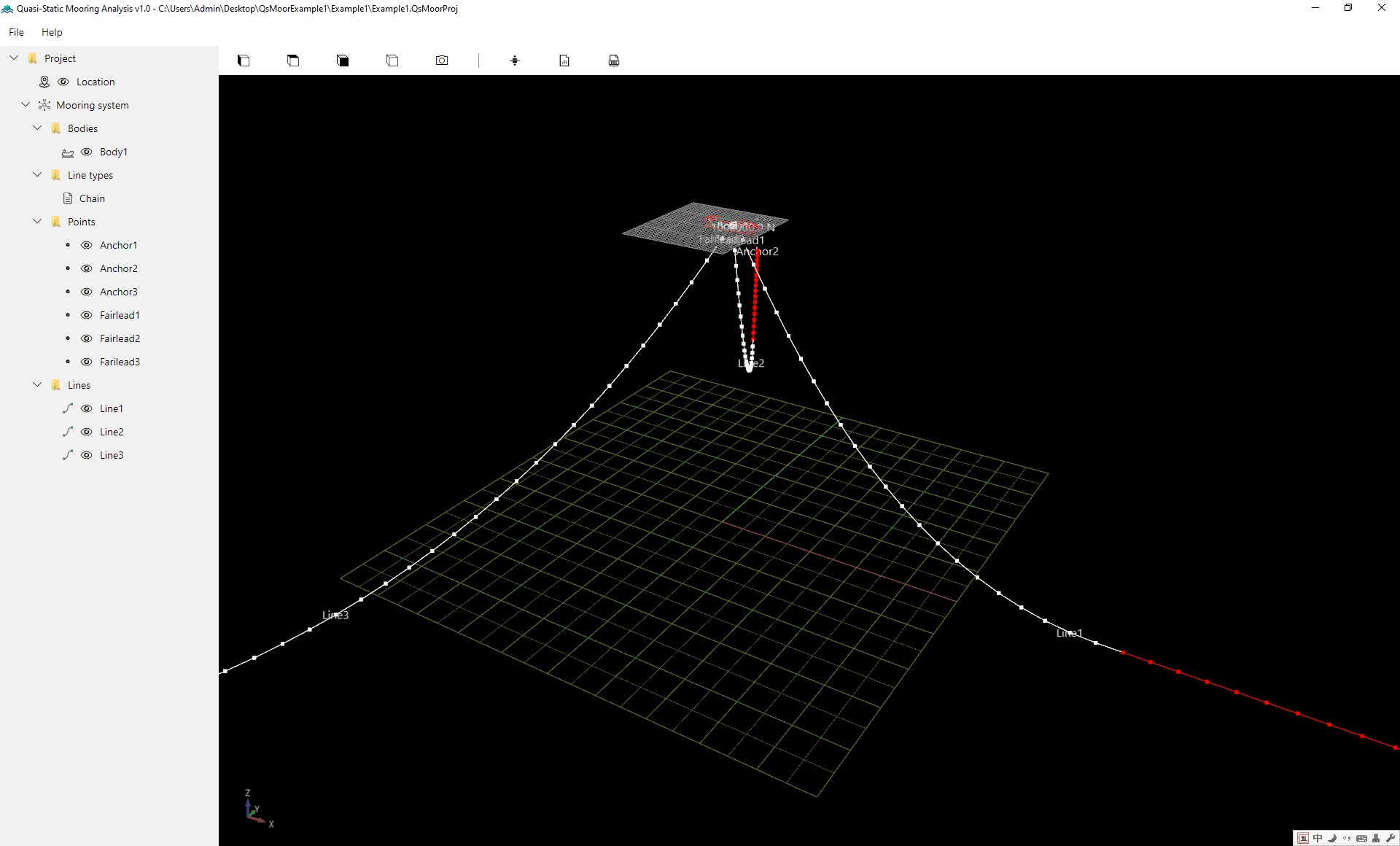 Quasi-Static Mooring Analysis Tool