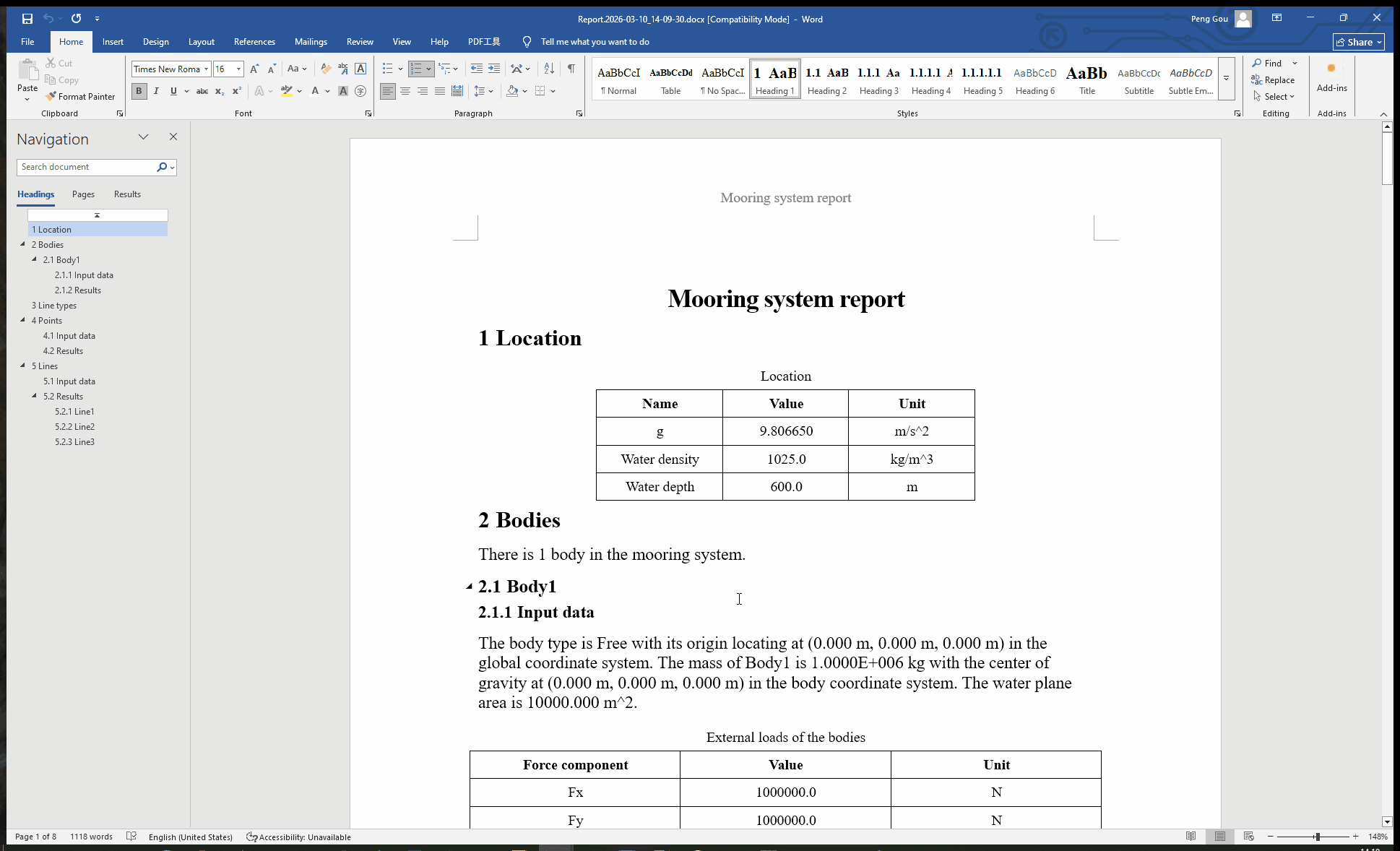Automatic Word report generation